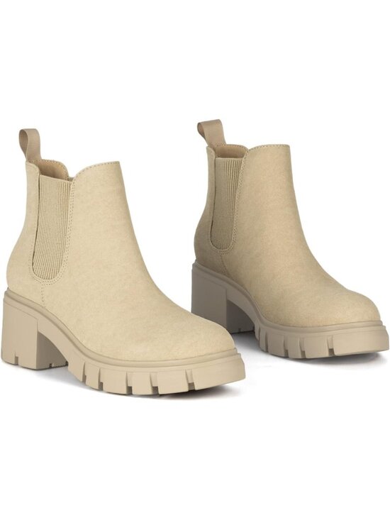 Shoes | Womens Apricot Platform Chelsea Boots Lug Sole  Women\'s Apricot Suede Chunky Heel Chelsea Boots Slip On Elastic Ankle Booties